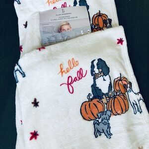 Ellen Degeneres Hello Fall Dog Plush Halloween Throw Blanket